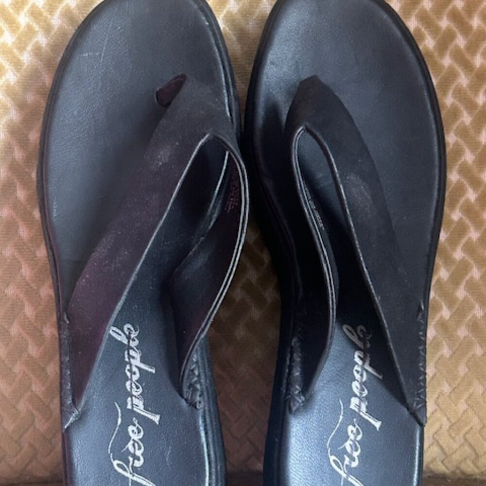 Free People Black Platform Thong Mules - Picture 14 of 14